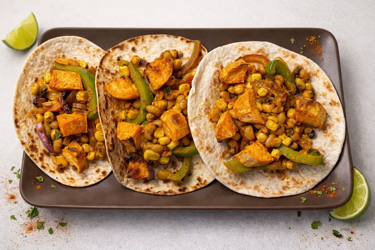 Sweet potato and black bean tacos