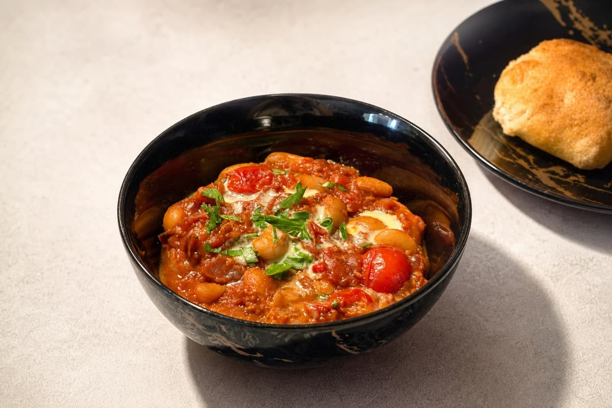Tomato and balsamic butter beans